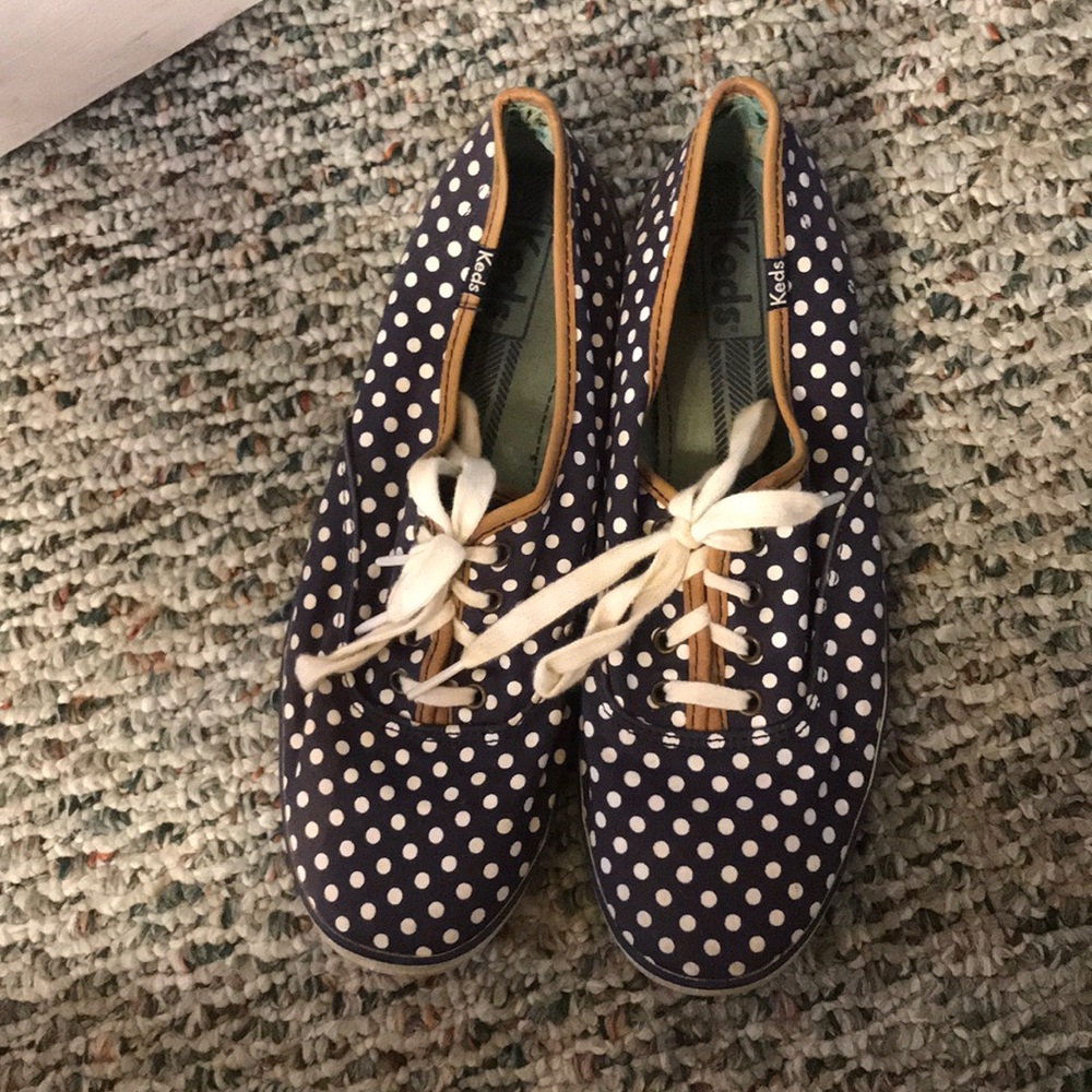 Navy Polka Dot Keds
